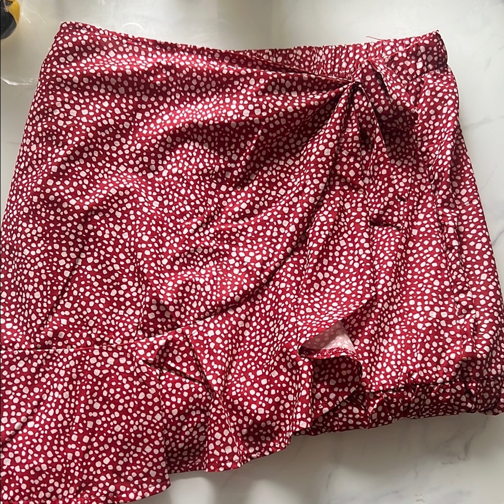 Red and White Polka Dot Skirt